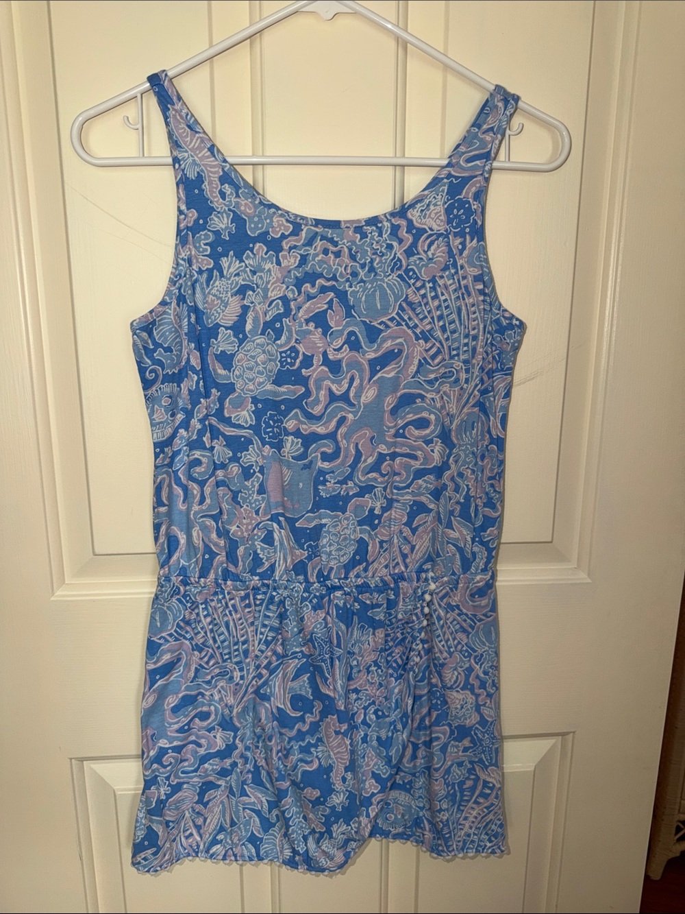 Lilly Pulitzer Blue & Light Pink Printed Tank Dress XL 12-14